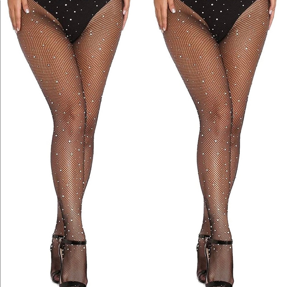 Rhinestone Fishnet Stockings - High Value Lover